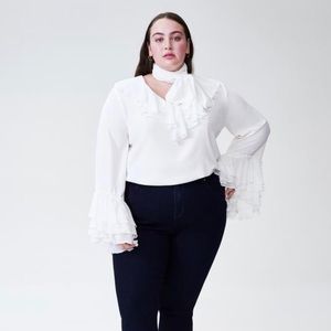 NWT Rodarte x Universal standard white blouse